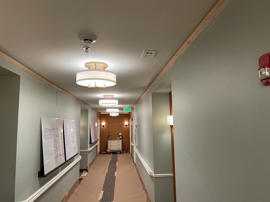Hallway renovation in progress